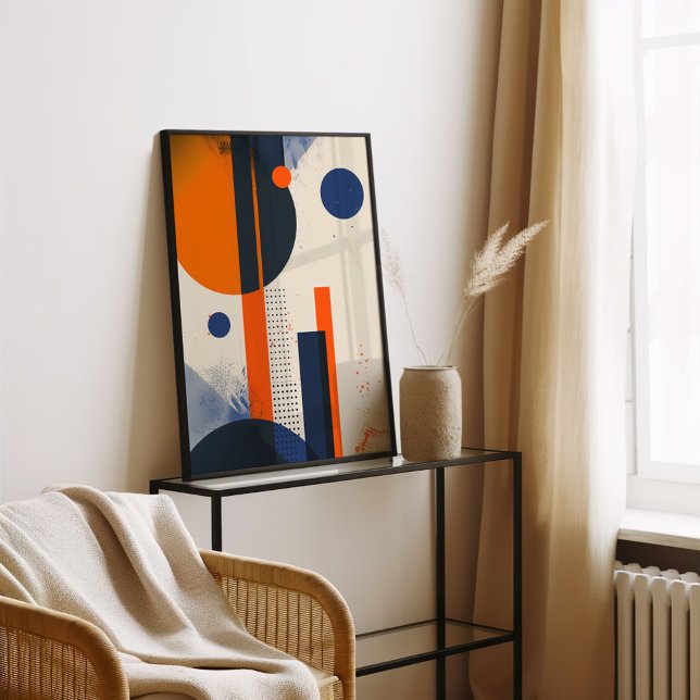 Affiche Géométrique minimaliste noir et orange (Créateur téléchargé)