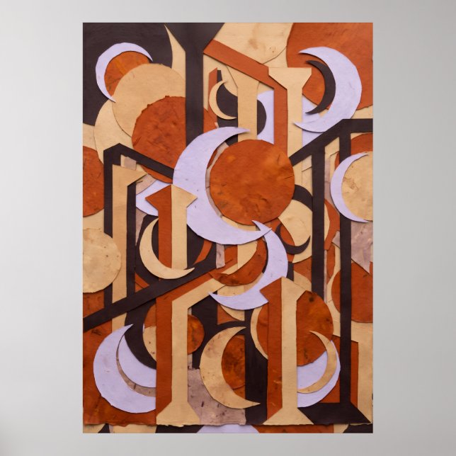 Affiche géométrique orange rétro (Devant)