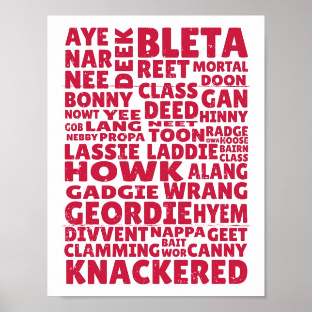 Affiche Geordie slang (Devant)