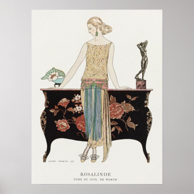 Affiche George Barbier, La Robe du Soir, 1922 Mode (Devant)