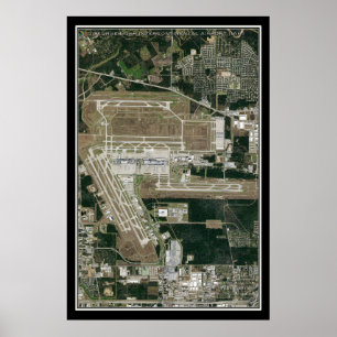 Affiche George Bush Intl Airport Houston Satellite Map