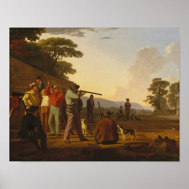 Affiche George Caleb Bingham - Tir pour le boeuf (Devant)