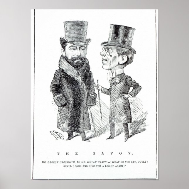 Affiche George Grossmith et Richard D'Oyly Carte (Devant)