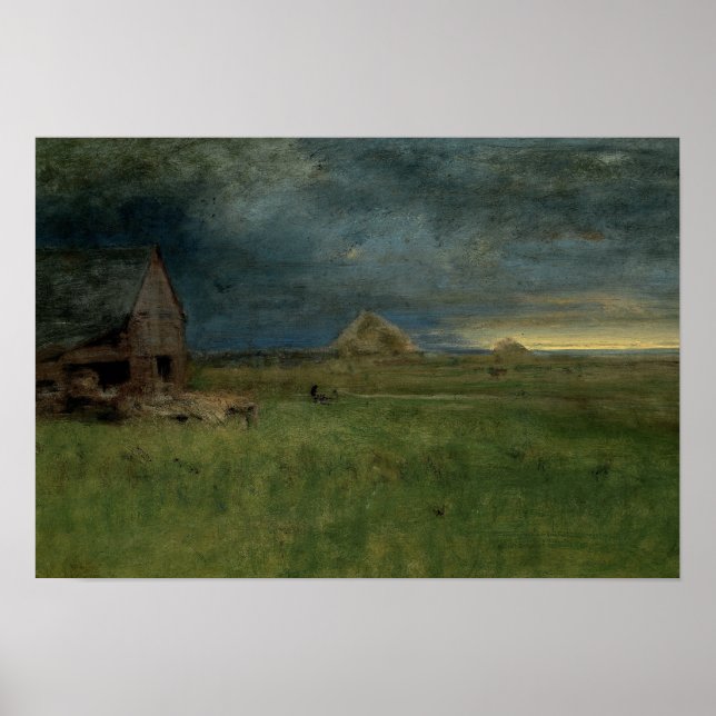 Affiche George Inness - La ferme solitaire, Nantucket (Devant)