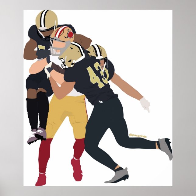 Affiche George Kittle v Saints Jeu gagnant Jouer Minimalis (Devant)
