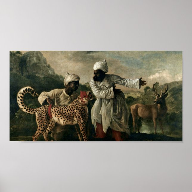 Affiche George Stubbs - Cheetah avec deux serviteurs indie (Devant)