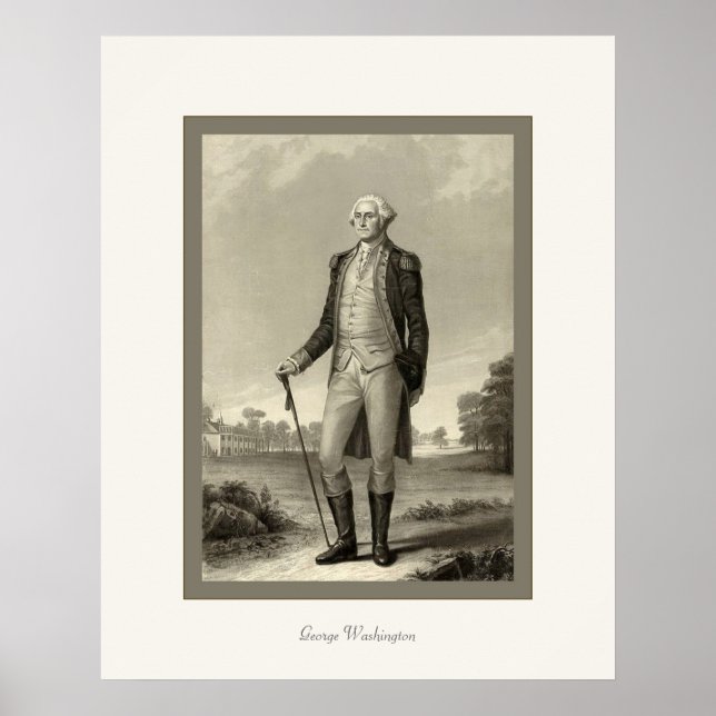 Affiche George Washington ~ 1850's Vintage Fine Art (Devant)