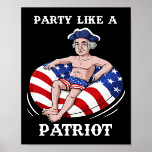 Affiche George Washington 4 juillet USA Patriot Fun