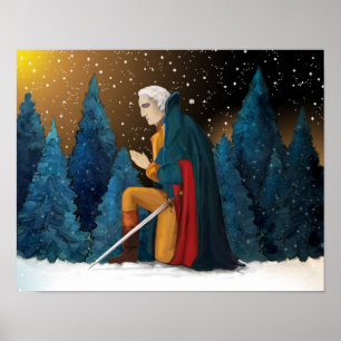 Affiche George Washington à Valley Forge prie