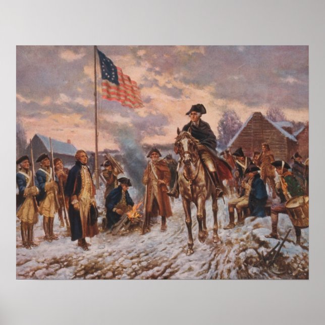 Affiche George Washington à Valley Forge, Toile (Devant)
