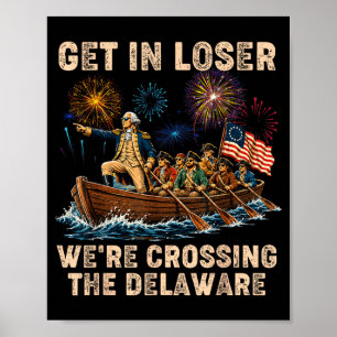 Affiche George Washington Entre En Traversant Le Delaware