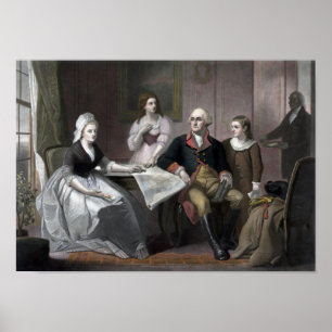 Affiche George Washington Et Sa Famille