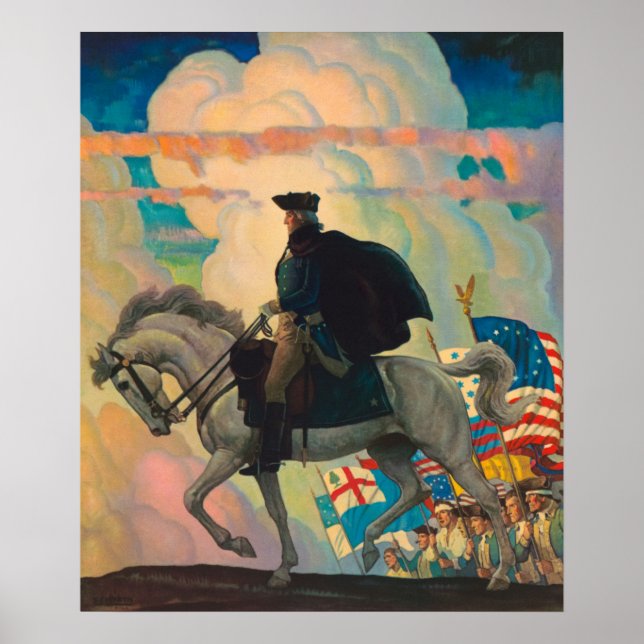 Affiche George Washington par Newell Convers Wyeth (Devant)