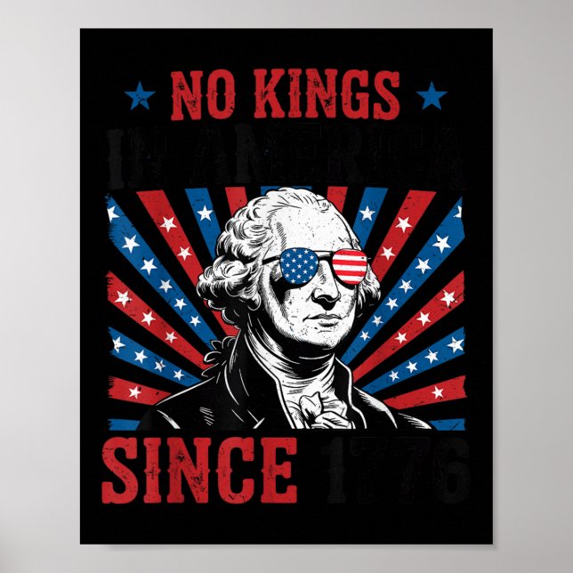 Affiche George Washington Protest Sign Democracy No Kings  (Devant)