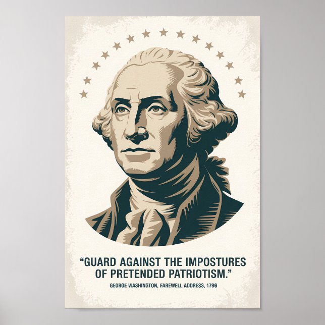 Affiche George Washington Quote American President Art (Devant)