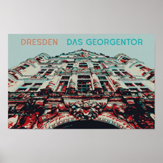 Affiche Georgentor Façade, illustration de Dresde (Devant)