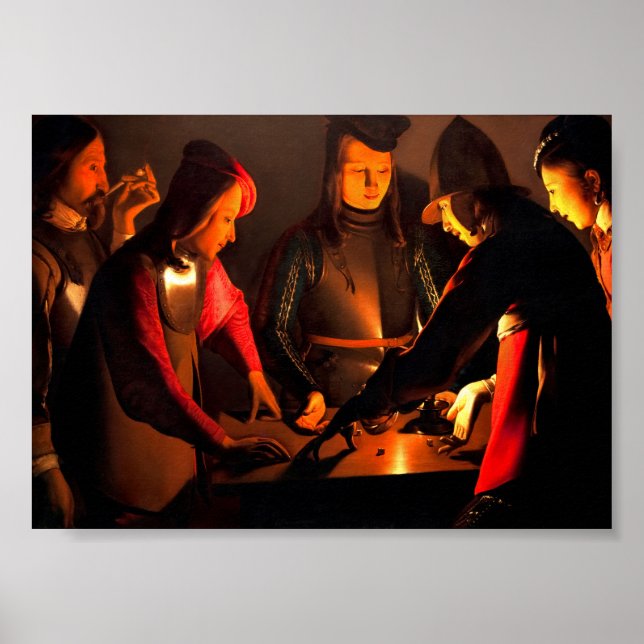 Affiche Georges de la Tour - Les Joueurs de Dés (Devant)