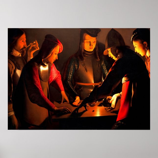 Affiche Georges de la Tour - Les Joueurs de Dices (Devant)
