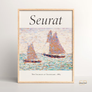 Affiche Georges Seurat Deux voiliers à Grandcamp Art Prin