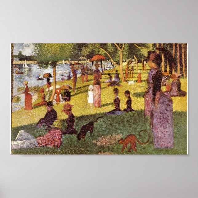Affiche Georges Seurat - Dimanche après-midi dans l'île (Devant)