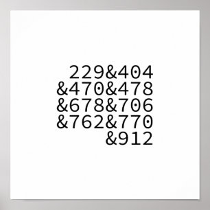 Affiche Georgia Area Codes