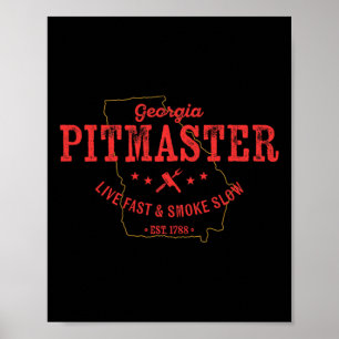 Affiche Georgia Bbq Pitmaster Pour Fumer De La Viande Barb