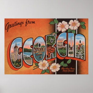 Affiche Georgia (Cherokee Rose) - Large Letter Scenes