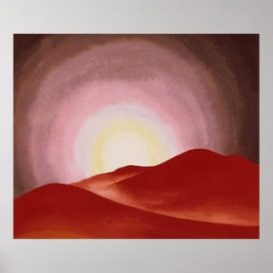 Affiche Georgia O'Keeffe -  Red Hills, Lake George - Préci