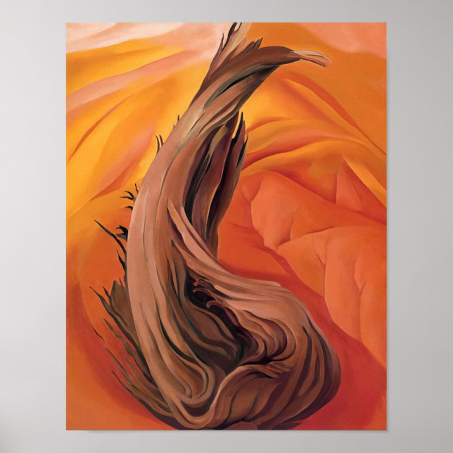 Affiche Georgia O'Keeffe - Souche dans les collines rouges (Devant)