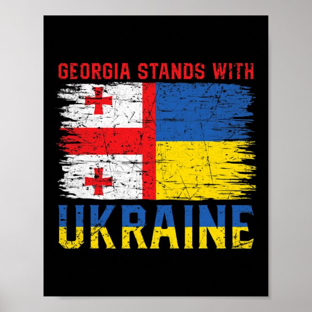 Affiche Georgian-ukrainian Flag Flag - Friendly Countries  (Devant)