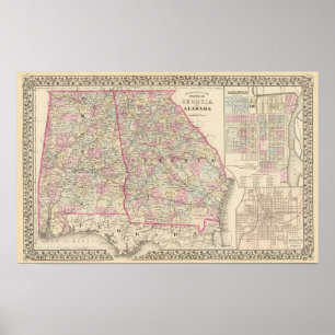 Affiche Géorgie, Alabama