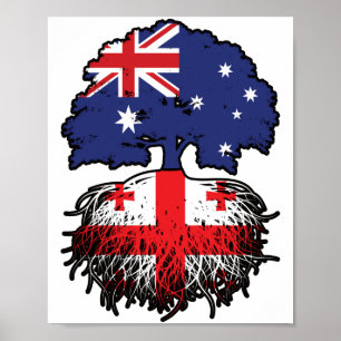 Affiche Géorgie Australie Australie Australie racine d'arb