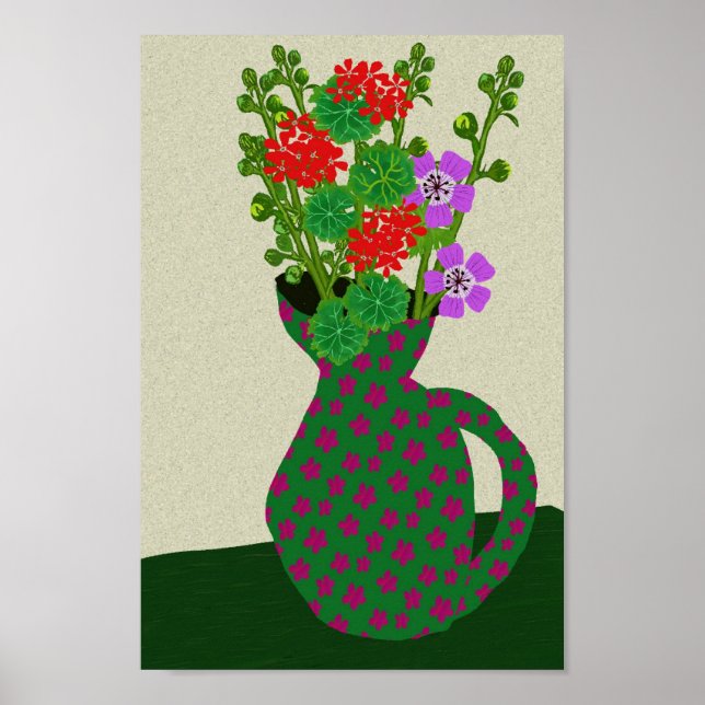 Affiche Geranium, Hollyhock, Geranium Wallichianum (Devant)