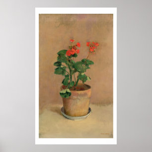 Affiche Geraniums dans un pot, c.1905 (huile sur toile)