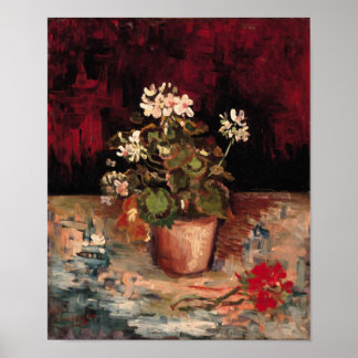 Affiche Geraniums dans un pot de fleurs Van Gogh Art