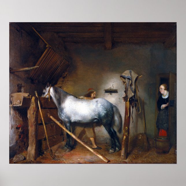 Affiche Gerard ter Borch Horse Stable (Devant)