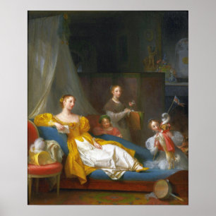 Affiche Gérard - Une Famille Jouant Avec Un Chien