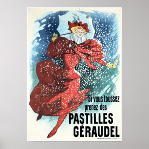 Affiche GERAUDEL PASTILLES Jules Cheret Paris Art Nouveau