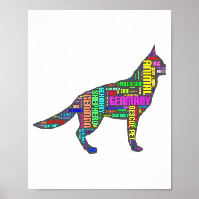 Affiche German Shepherd Cloud Tygraphy  (Devant)