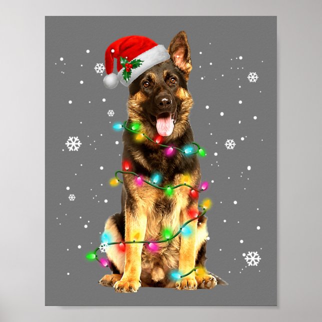 Affiche German Shepherd Dog Tree Christmas Sweater Xmas Do (Devant)