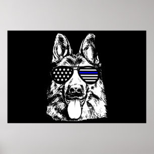 Affiche German Shepherd Police Officer Police Dog