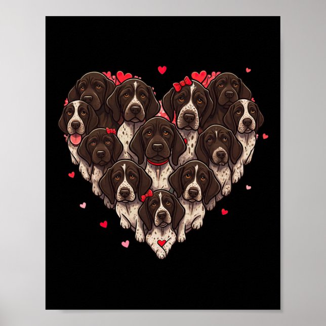 Affiche German Shorthaired Pointer Heart Valentine Womens  (Devant)