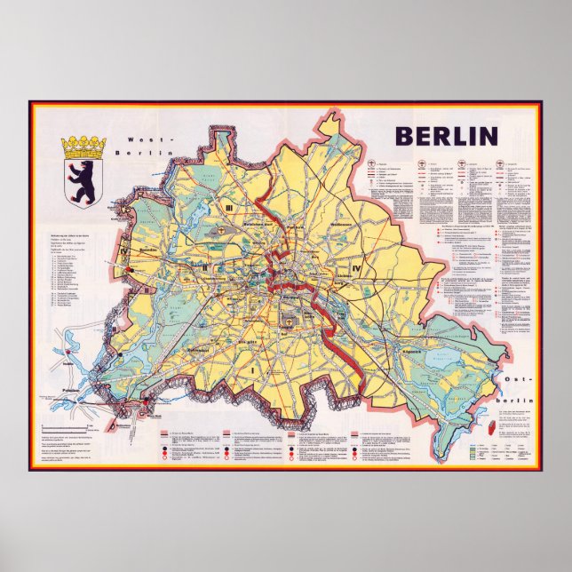 Affiche " Germany : 1962 Berlin - Carte de la ville divisé (Devant)