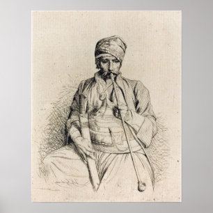 Affiche Gérôme - Arabe assis avec pipe 1864