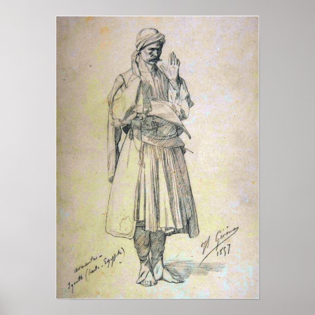 Affiche Gérôme - Arnaut Officier en Prière (Devant)