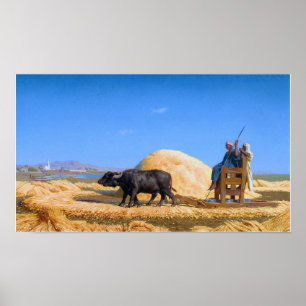 Affiche Gérôme - Les batteurs de blé d'Égypte