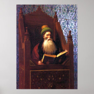 Affiche Gérôme - Mufti lisant sur son prie-Dieu