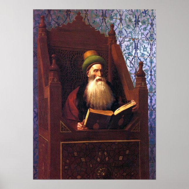 Affiche Gérôme - Mufti lisant sur son prie-Dieu (Devant)