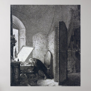 Affiche Gérôme - Rembrandt Dans Son Atelier