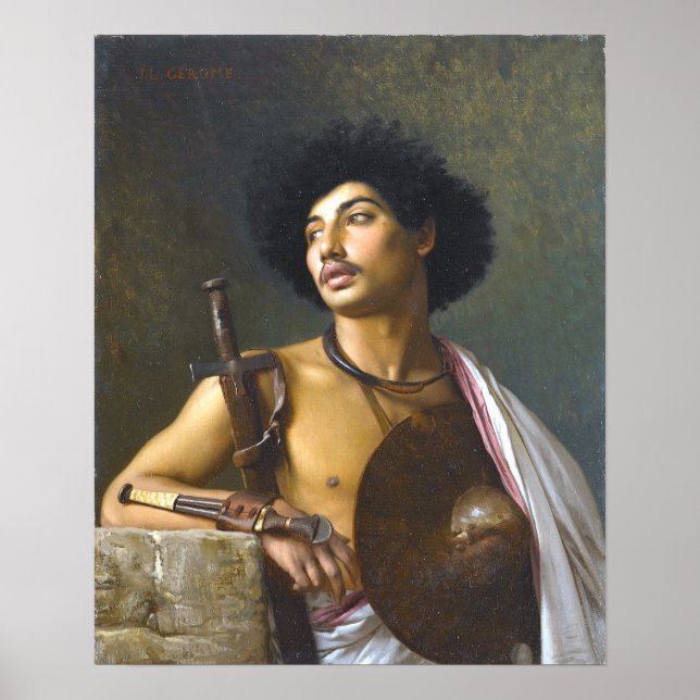 Affiche Gérôme - Un guerrier Bischari (Devant)
